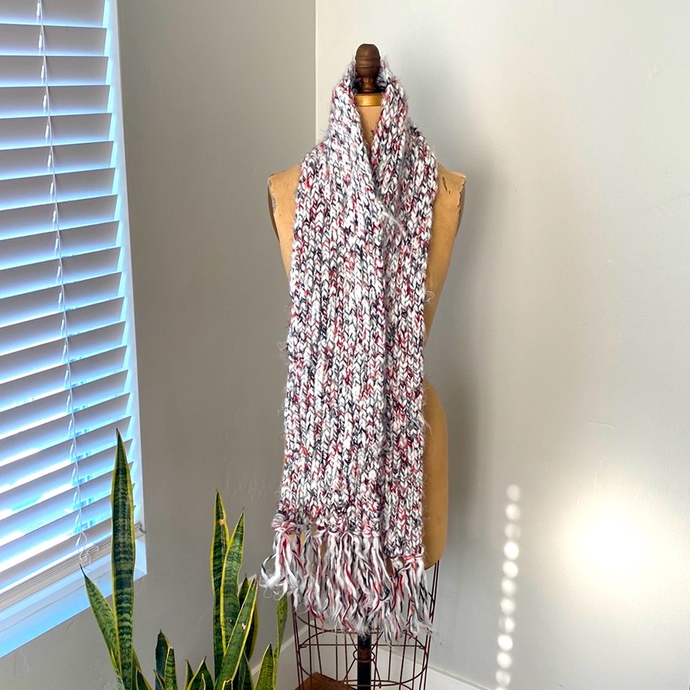 NY & Co. Handwoven Fringe-Detail Knit Scarf